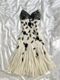 Ivory Elegant Exquisite Beaded Floral Short Lace Ball Gown Evening Gown Party Dress