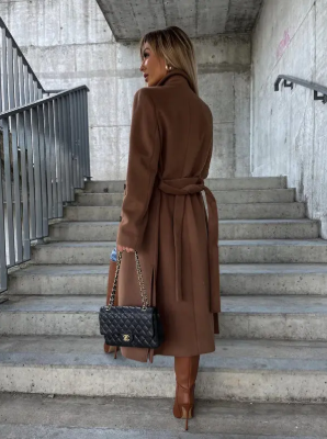 Warm Trench Coat with Belt for Women | Winter